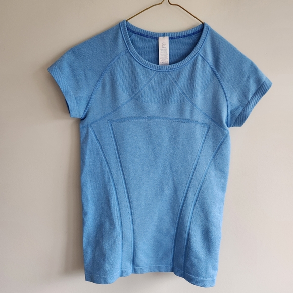 Ivivva By Lululemon Swifty Tech Style Blue Shirt Lightweight Breathable Size 12 - Picture 1 of 9